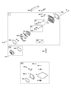 Cylinder Head Group Diagram and Parts List for 104M02-0109-H5 100000 - 19Z999 Briggs and Stratton Engine